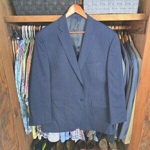 Jos. A. Bank 1905 Tailored Fit Navy Pinstripe Wool Suit Coat 46R